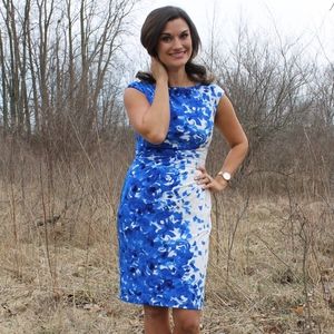 Lauren Ralph Lauren Blue Floral Dress Sz 4